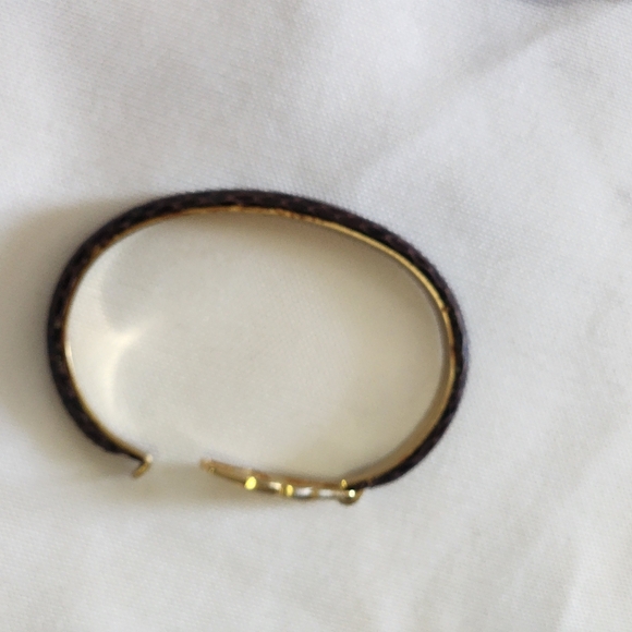 Florence 24k gold plated and snake leather bracelet - Picture 2 of 5